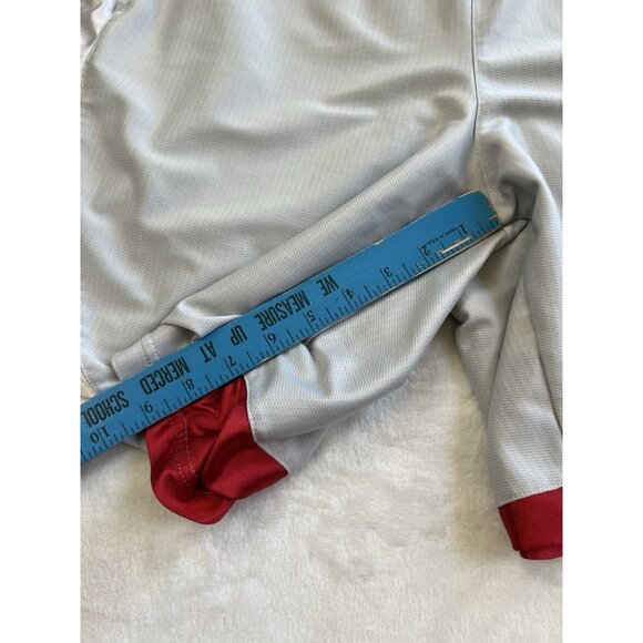 Nike Athletic Runnning Shorts Size Large Gray Red Basketball Gym Y2K - Picture 5 of 10